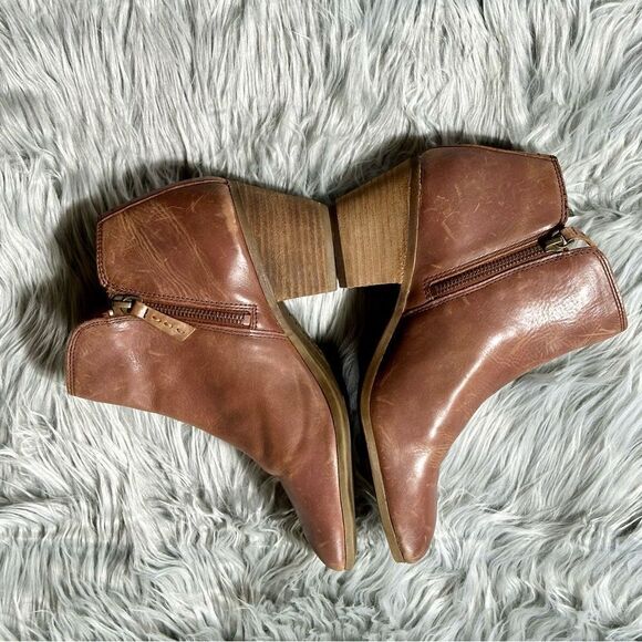 Frye Brown Heeled Boots with Chunky Heel and Open Toe - Picture 4 of 10